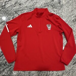 adidas Red Zip Up Sweater